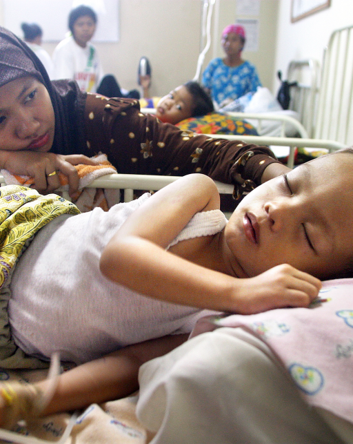 anak yang dirawat di rumah sakit karena demam kuning, Indonesia