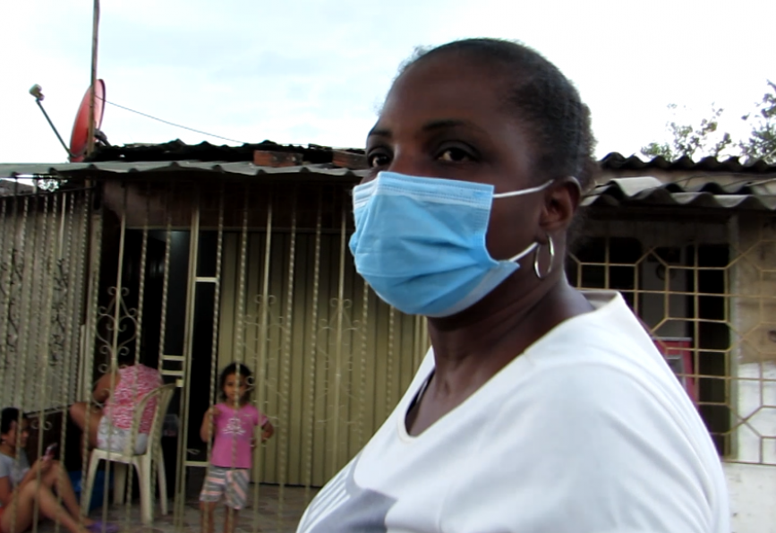 Delia Banguera, seorang sukarelawan komunitas di Kolombia