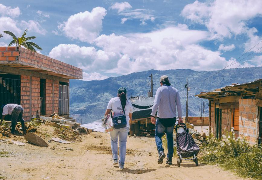 Sebuah lanskap di Nueva Jerusalén, Kolombia